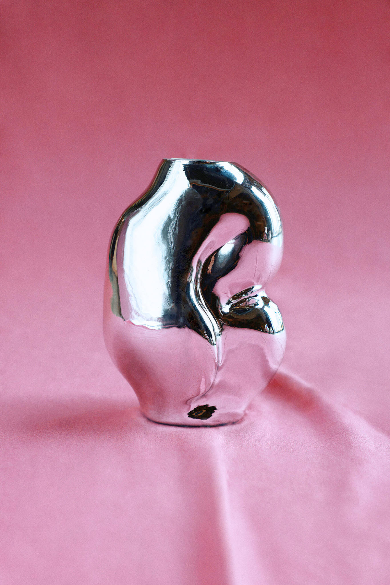 Gleam glas vase, chrome - H18 cm